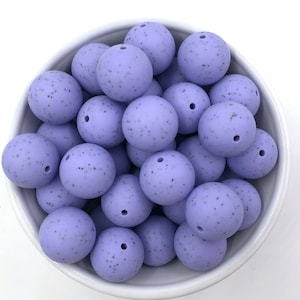 19mm Periwinkle Purple Speckled Silicone Beads