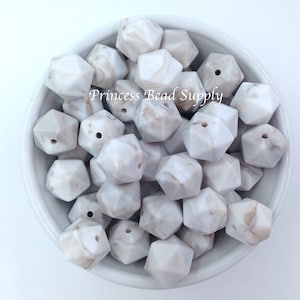 14mm Caramel Marble Mini ICOSAHEDRON Silicone Beads, Mini icosahedron Silicone Beads,   Silicone Beads, ,