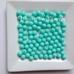 9mm Aqua Silicone Beads