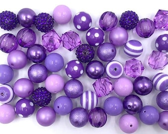 20mm Purple Chunky Acrylic Bead Mix