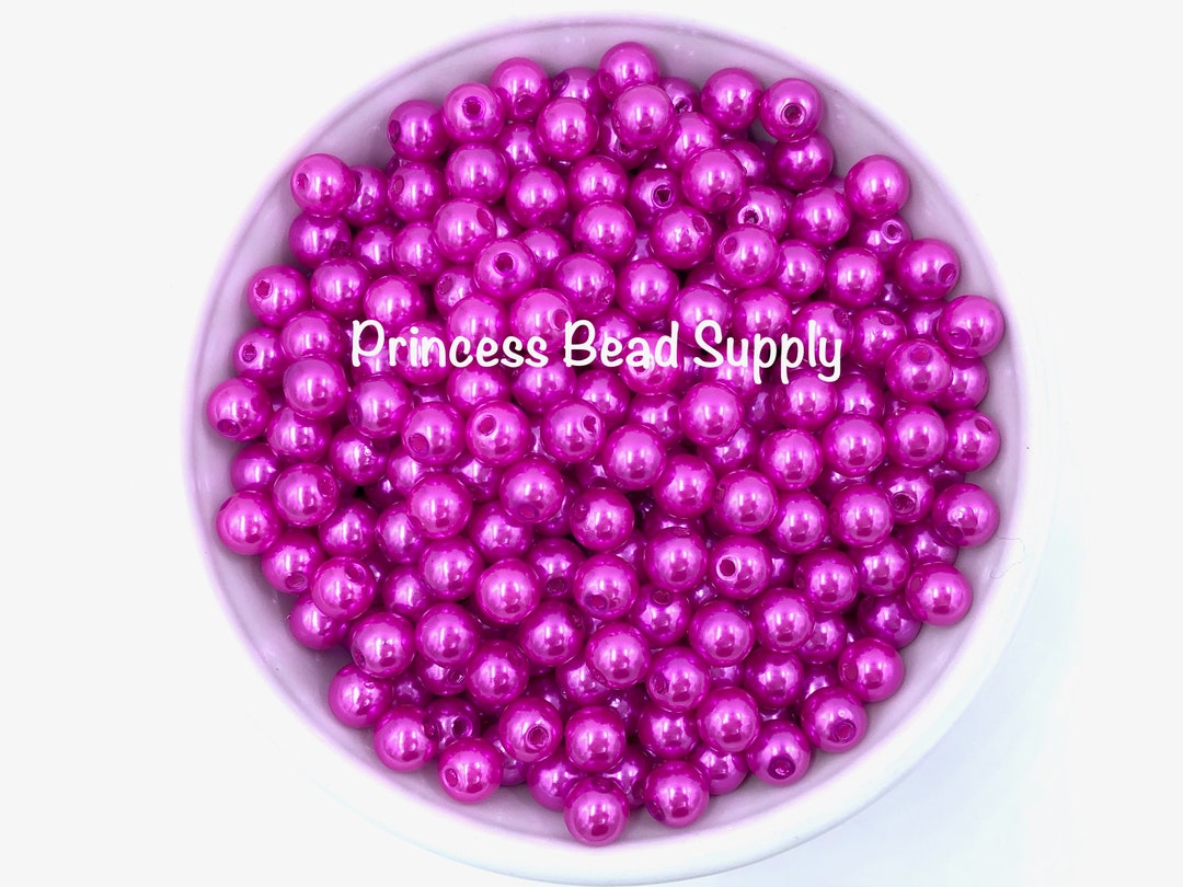 8mm Hot Pink Pearl Beads 8mm Pearls 8mm Faux Pink Pearls Etsy