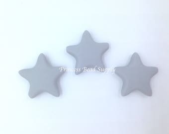 45mm Light Gray Star Silicone Bead