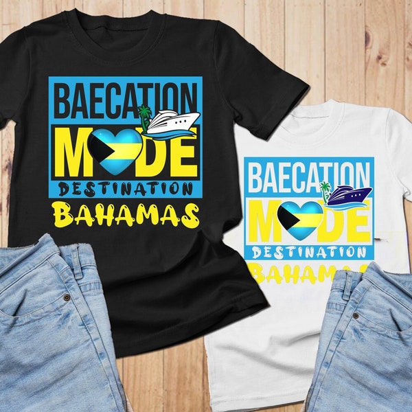 BaeCation Mode Bahamas Shirt, Couple Baecation tshirts, matching Bahamas vacation shirts, trip shirts for couples, Bahamas Cruise