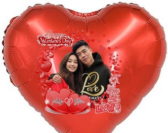 Personalized Heart Shaped Valentine's Day balloon (Add your Photo), balloons valentines, Gift for her, gift for him