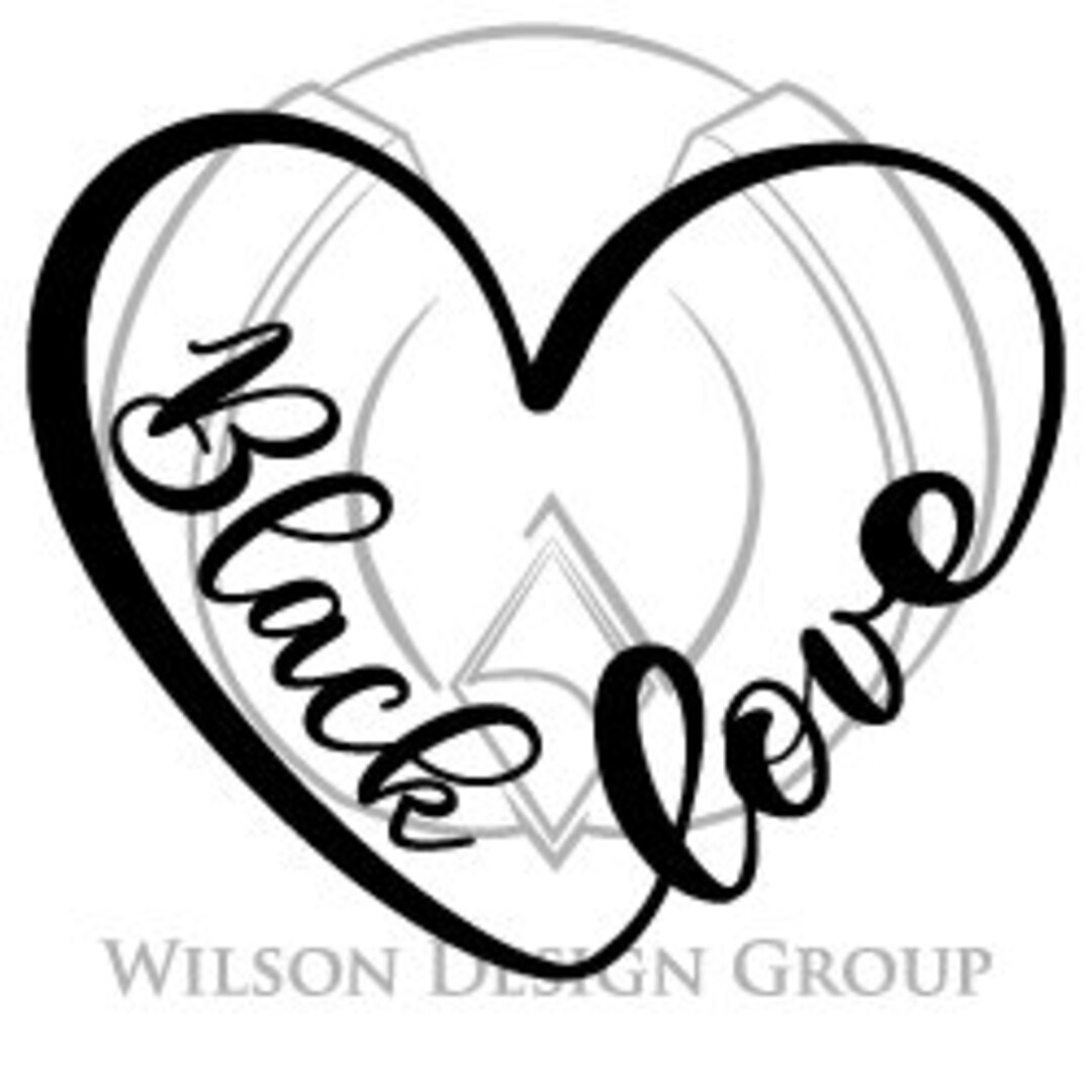 Black Love Heart Valentine's Day African American SVG PNG JPG Digital