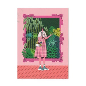 Cartão postal de plantas emolduradas