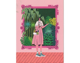 Framed Plants Postcard