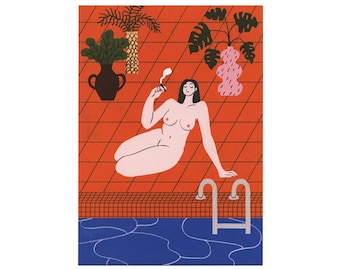 Swimming Pool Postcard
