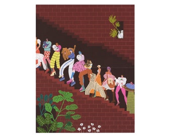 Walking with dogs Folded Poster