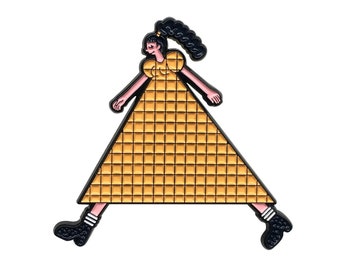 Triangle Dress Girl Enamel Pin