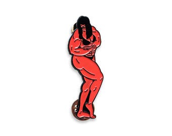 Female Bodybuilder Enamel Pin