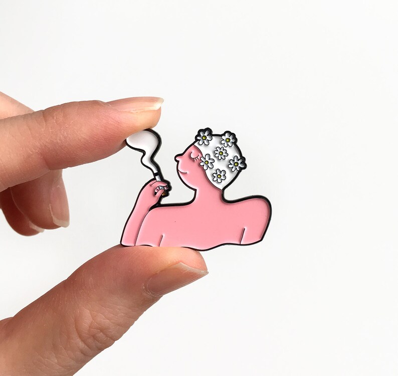 Smoking Swim Cap Girl Enamel Pin image 6