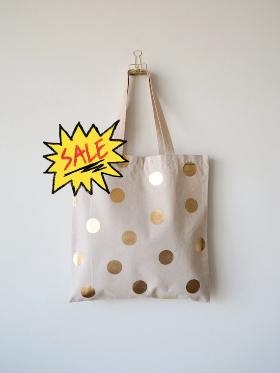 polka dot canvas bag