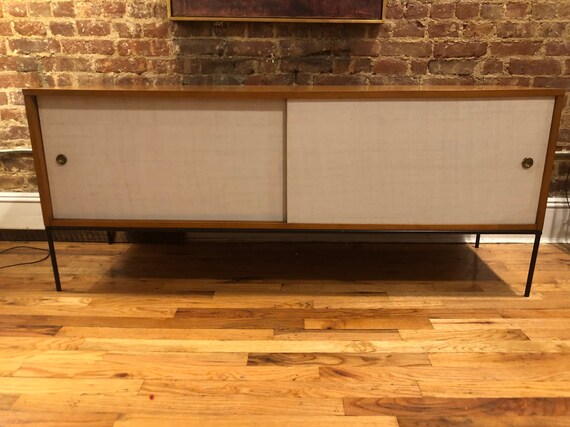 Paul Mccobb Mid Century Modern Tobacco Finish Credenza Etsy