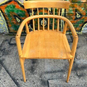 Paul Mccobb blonde maple captains chair mid century modern image 3