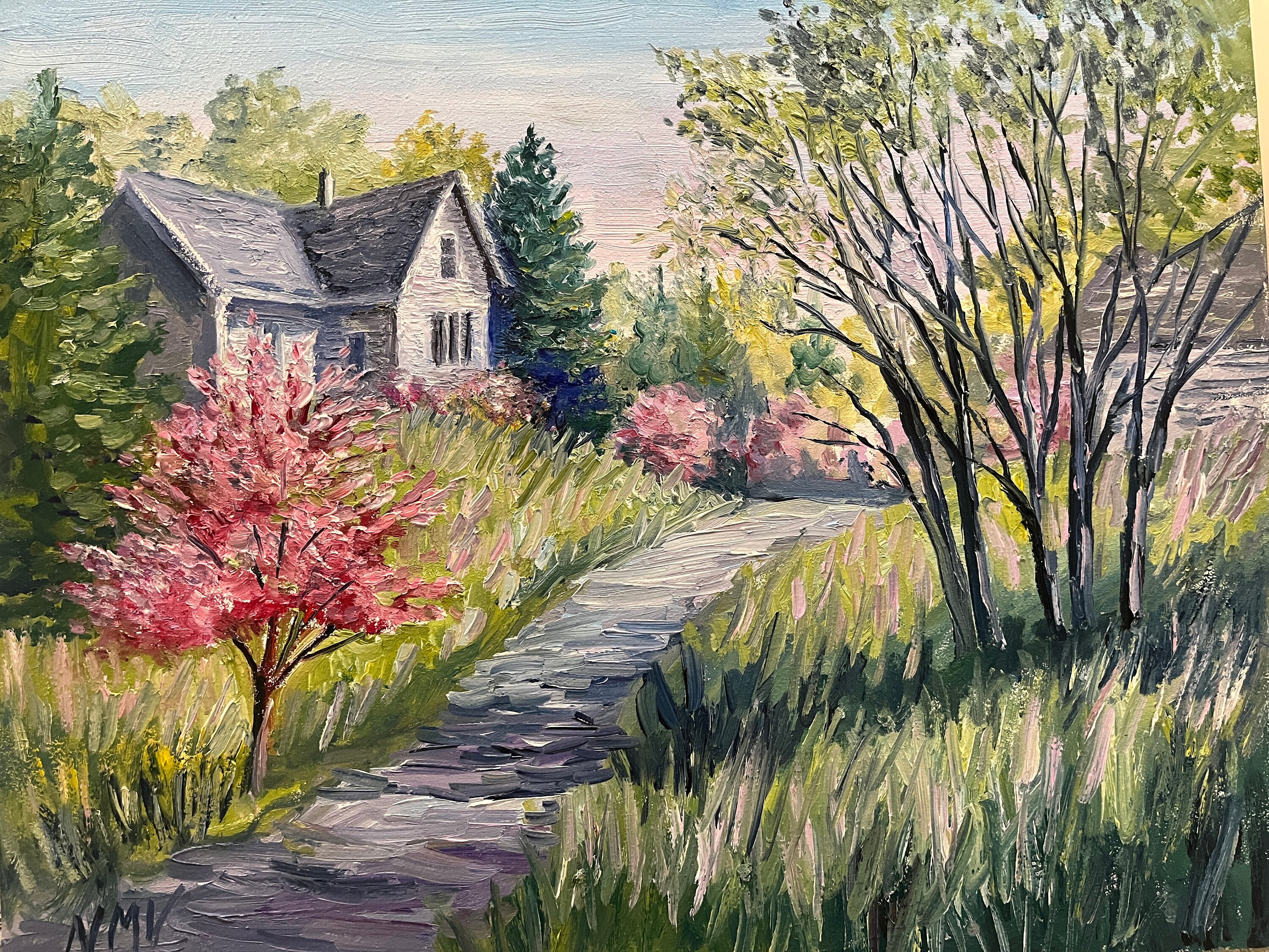 SPRING CELEBRATION Original Oil Landscape Painting House Missouri