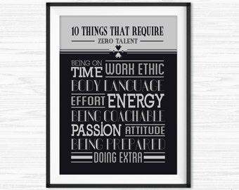 Office Wall Art Work Hard Quote Motivational Wall Decor Etsy