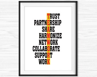 motivational office wall decor quotes teamwork inspirational success quote printable canvas motivation poster sayings messages etsy cubicle