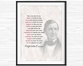 Ralph Waldo Emerson Quote Poster My Wish Literary Print Typewriter Quotes Office Wall Art Graduation Gift