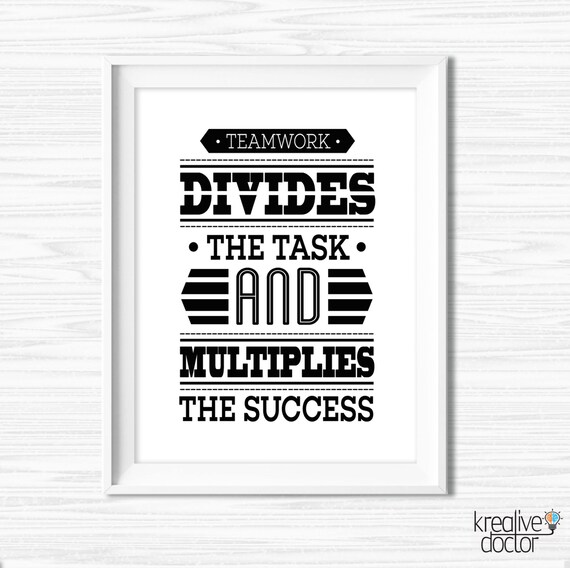 office wall art teamwork quotes printable success quotes etsy