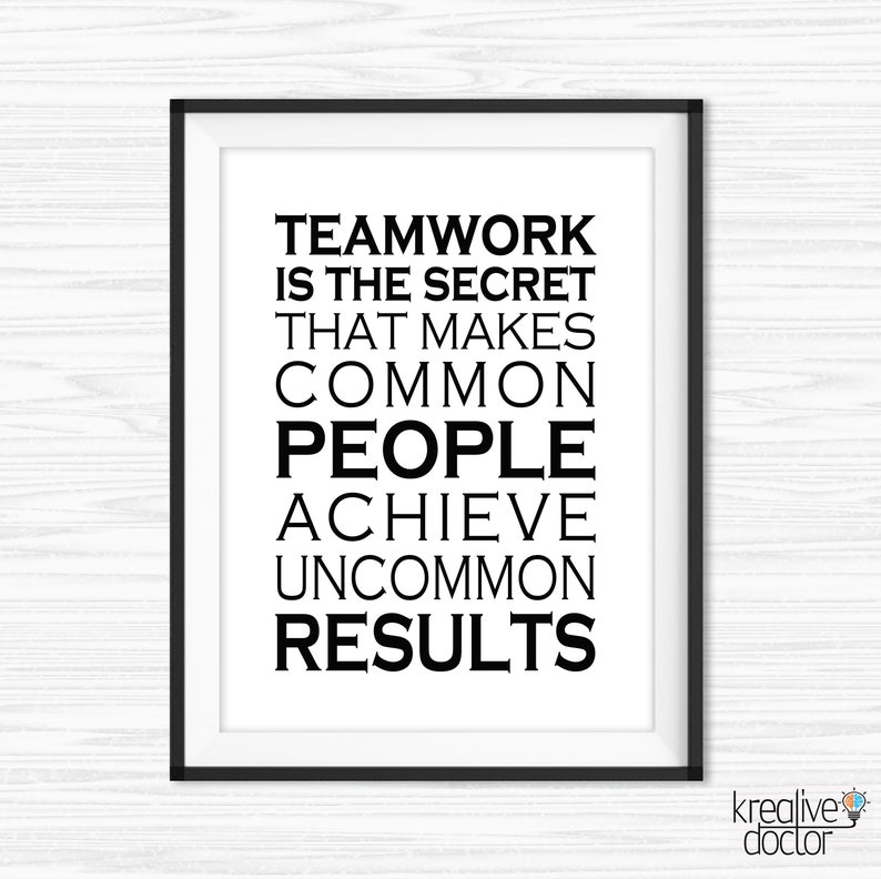 Teamwork Quotes Office Wall Art Teamwork Wall Art Etsy