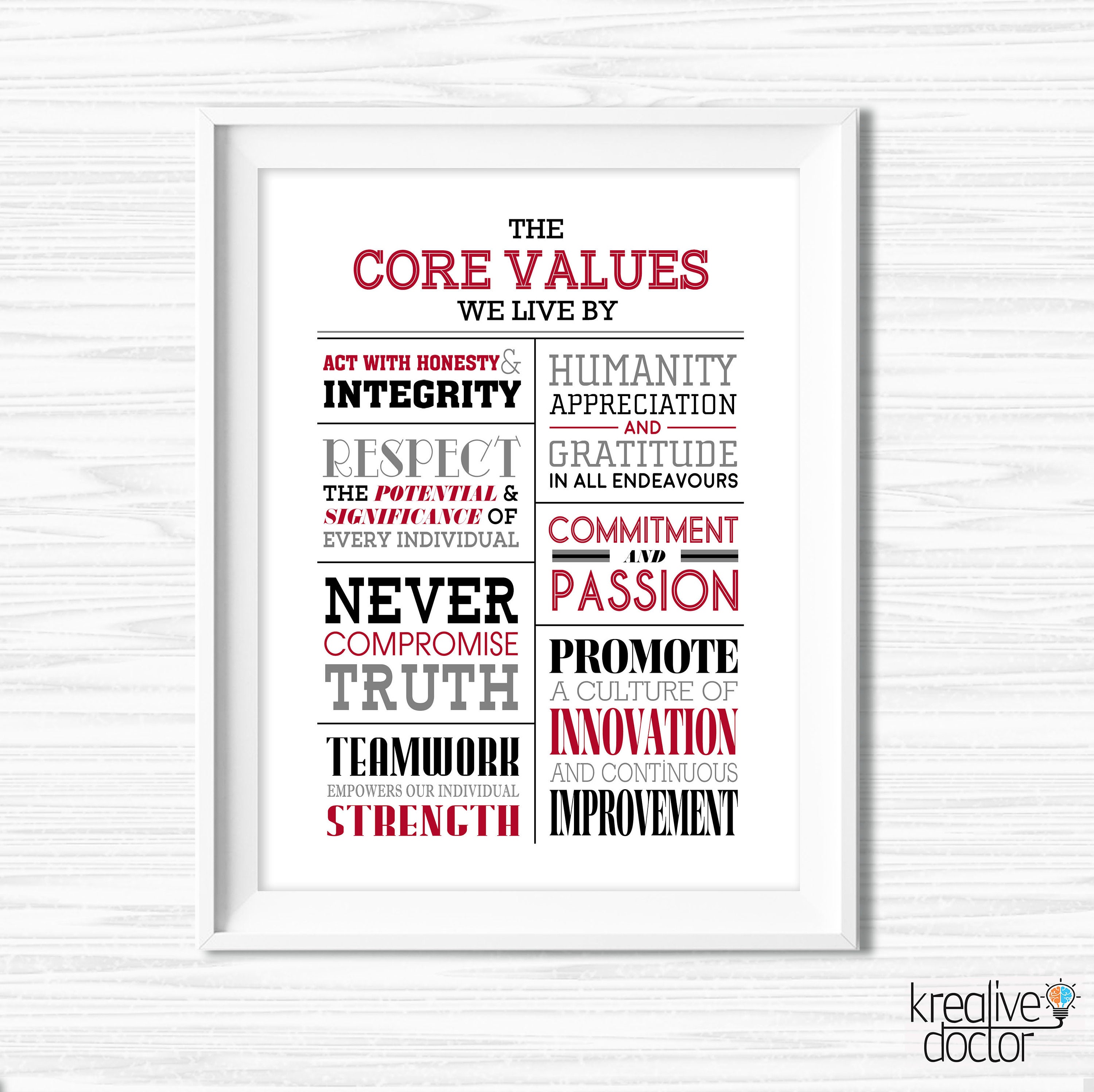 Office Core Values Poster Office Wall Art Teamwork Quotes Etsy