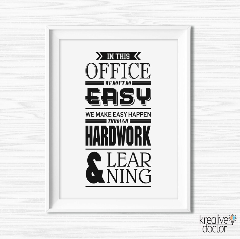 In This Office Wall Art Printable Quote Poster for Office Etsy