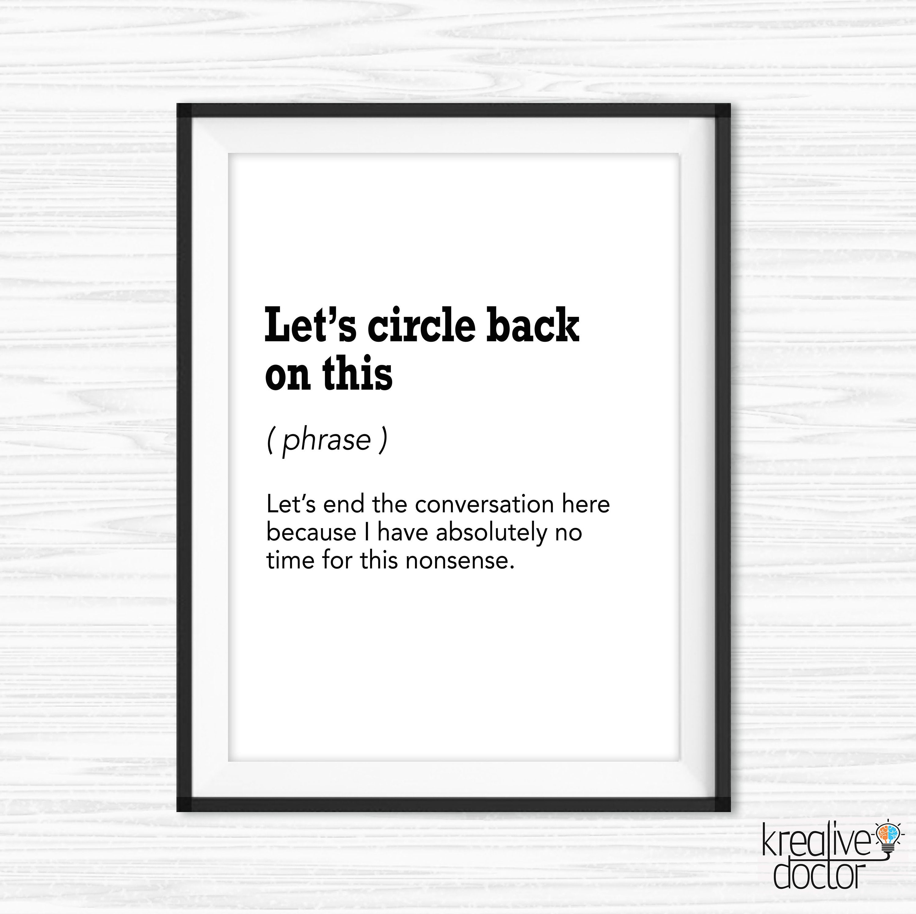 Let's Circle Back on This Definition Print Funny Office - Etsy Let's Circle Back on This Definition Print Funny Office - Etsy