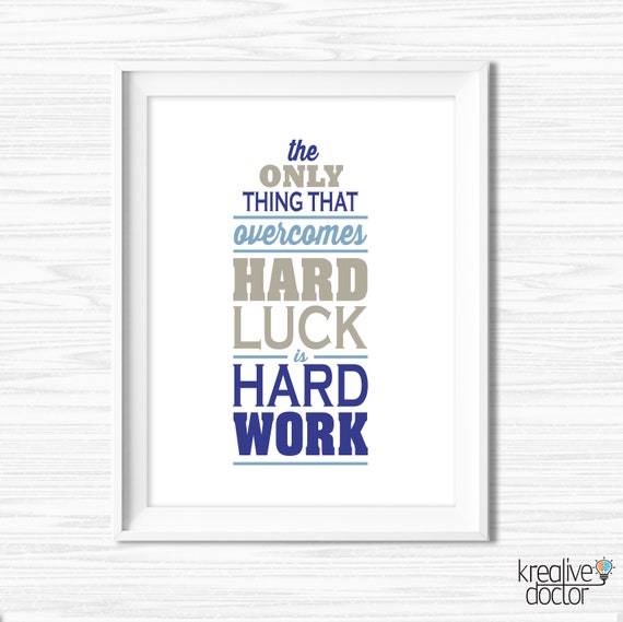 Office Wall Art Work Hard Quote Motivational Wall Decor Etsy