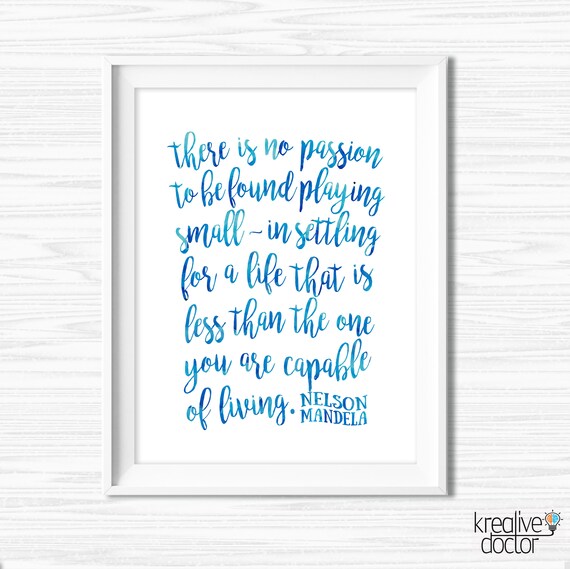  Literary Quote Nelson Mandela Quote Print Motivational 
