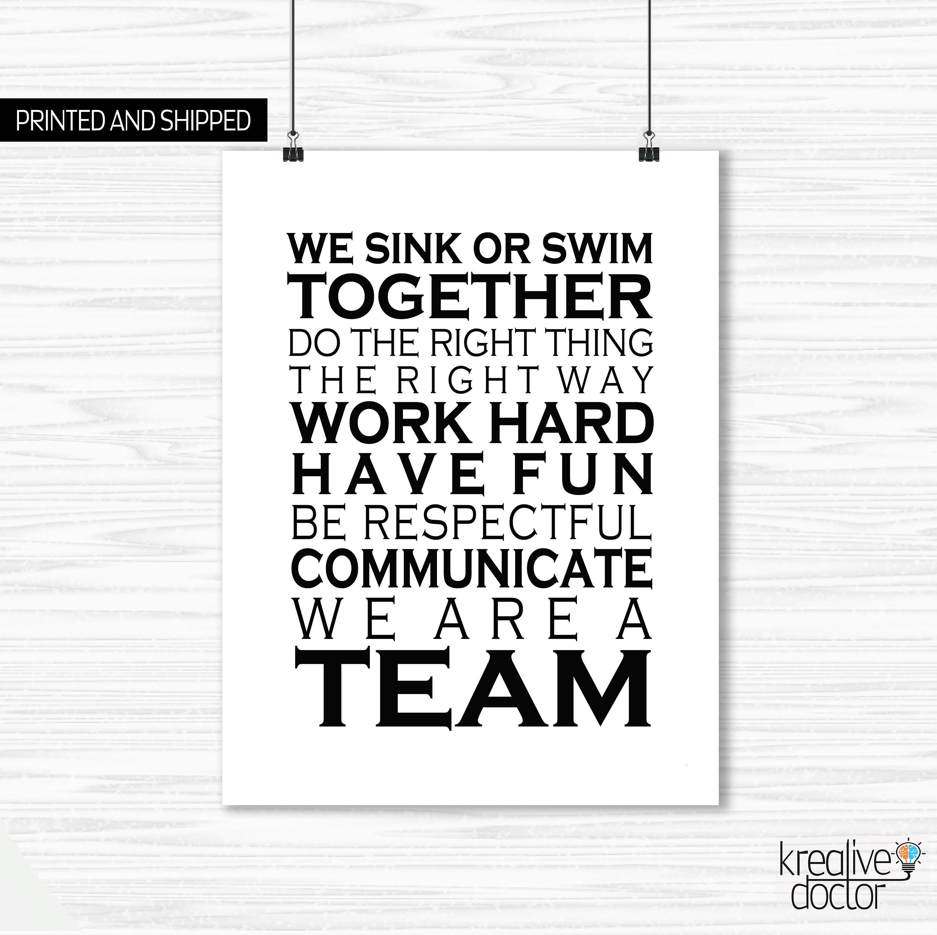We Are A Team Quotes Teamwork Quotes Office Wall Art Print We Are A Team Success | Etsy Ireland