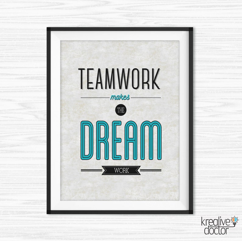 office teamwork quotes wall art printable success quotes etsy
