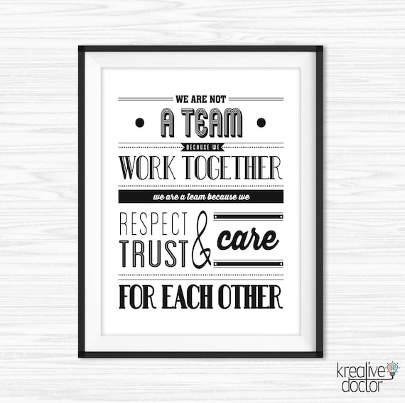 Teamwork Quotes For Office Wall Art Printable Success Quotes | Etsy