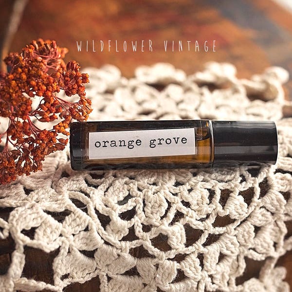 Orange Grove Essential Oil Roll-on Perfume | Natural Scent Sweet Orange Cedarwood  Ylang Ylang EO Fall Blend