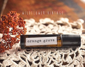 Orange Grove Essential Oil Roll-on Perfume | Natural Scent Sweet Orange Cedarwood  Ylang Ylang EO Fall Blend