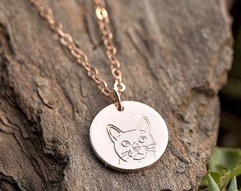 Rose Gold Cat Necklace | Dainty Jewelry for Cat Lovers Animal Rescue