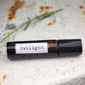 Twilight Essential Oil Roll-on Perfume Patchouli, Vanilla, Sandalwood Unisex Natural Scent Blend Roller Bottle image 1