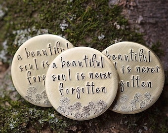 Hand Stamped Brass Memorial Token | Remembrance Gift