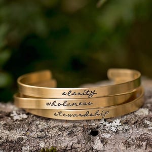 Personalized Cursive Skinny Cuff Bracelet | Custom Name Jewelry for Mom Grandma | Intention Setting