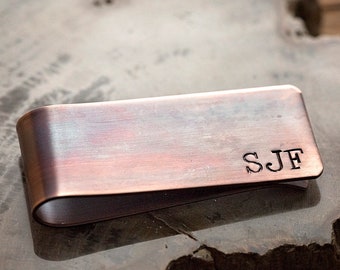 Personalized Copper Money Clip | Father's Day Gift | Hand Stamped Distressed Rustic Gifts for Dad Husband Grandpa Best Man Groomsmen