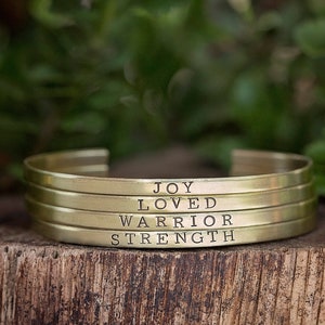 Skinny Word Stacking Bracelet |  Custom Word Cuff Jewelry | Inspirational Encouragement Gifts for Her