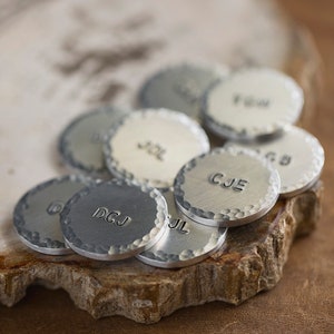 Personalized Golf Ball Marker | Golfer Gift for Groomsmen Husband Dad | 10th Anniversary | Thick Aluminum 1&quot;