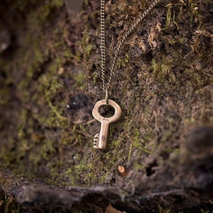 Tiny Vintage Key Necklace | Petite Dainty Skeleton Jewelry Gift for Women