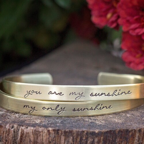 You Are My Sunshine Mother Daughter Bracelet Set Hand | Etsy