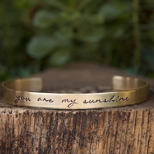 You are my Sunshine Bracelet | Hand Stamped Jewelry Mother Daughter Wife Girlfriend Mother's Day Anniversary Christmas Gift