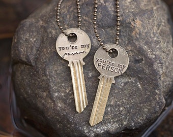 You're My Person Key Necklace | Husband Wife Girlfriend Best Friend Anniversary Christmas Fiance Gift