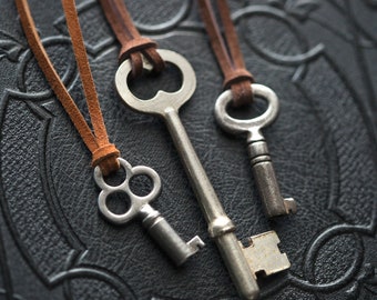 Authentic Skeleton Key Necklace | Vintage Antique Barrel Key Necklace for Men Women
