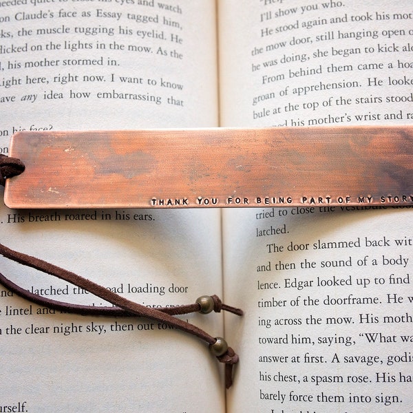 Teacher Appreciation Bookmark | Custom Personalized Teacher Gift | Hand Stamped Copper Book Lover Gift