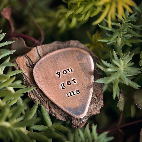 CUSTOM Guitar Pick |  Hand Stamped Copper Personalized | Music Lover Father's Day Gift for Husband Boyfriend Son