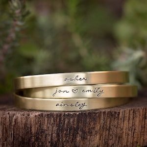 Cursive Name Bracelet | Hand Stamped Jewelry, Mother's Day Gift